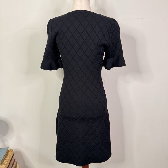 Opening Ceremony Knit Diamond Dress Black S Ruffle Sleeve Fit & Flare Classic - Picture 8 of 11